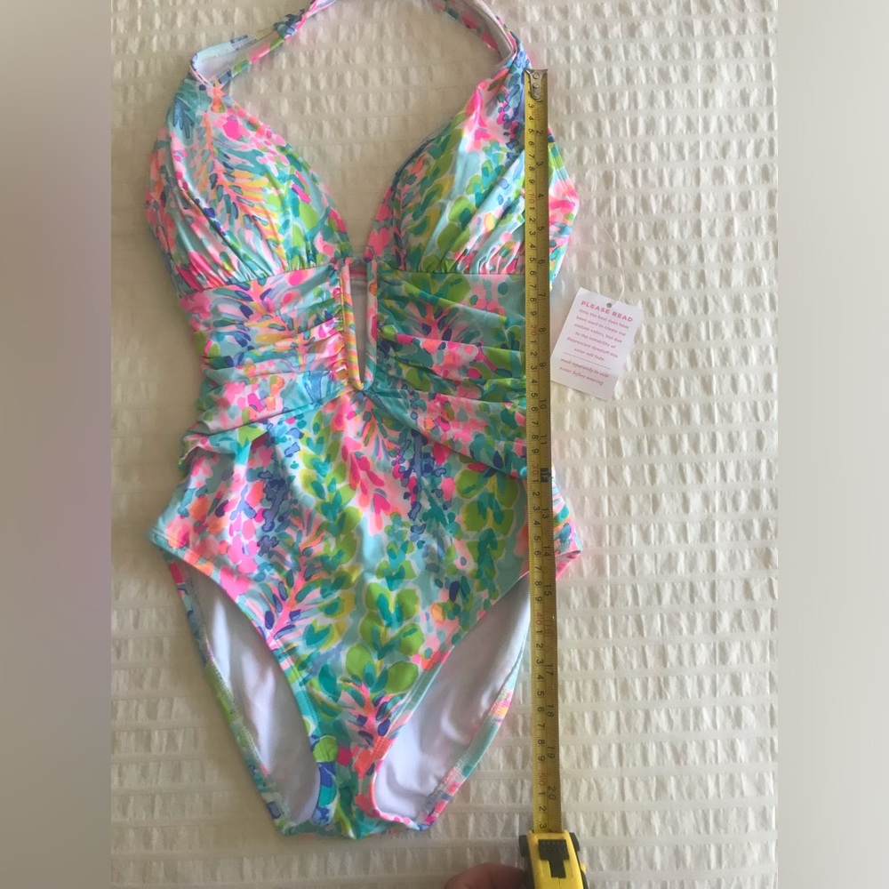 NWT Lilly Pulitzer Lanai Halter One-Piece swimsuit Catch The Wave Print Halter 2 - Picture 8 of 13